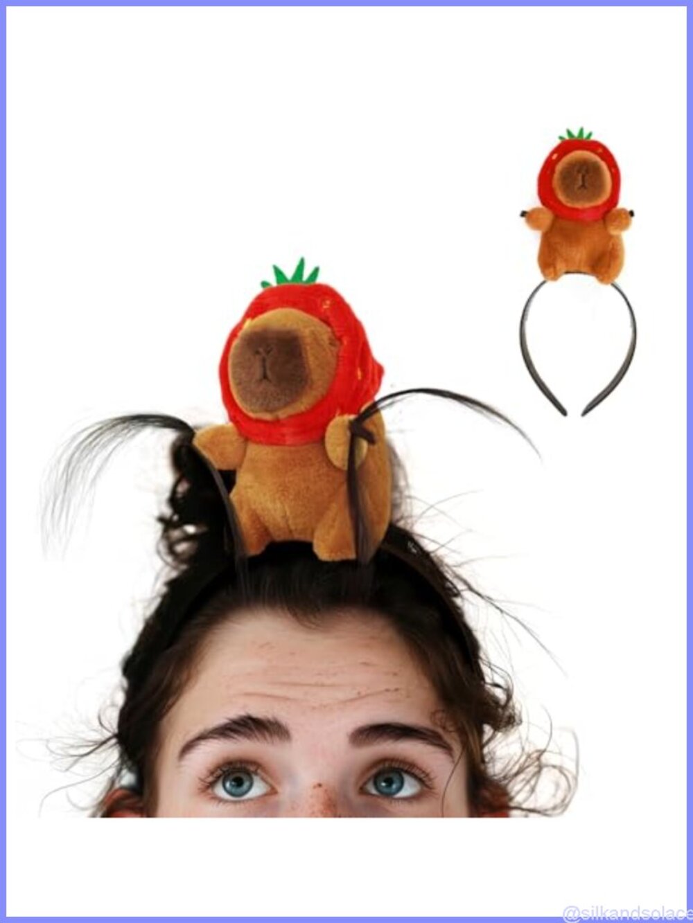 Plush Capybara Headband Adult One Size Funny Animal Hair Accessory